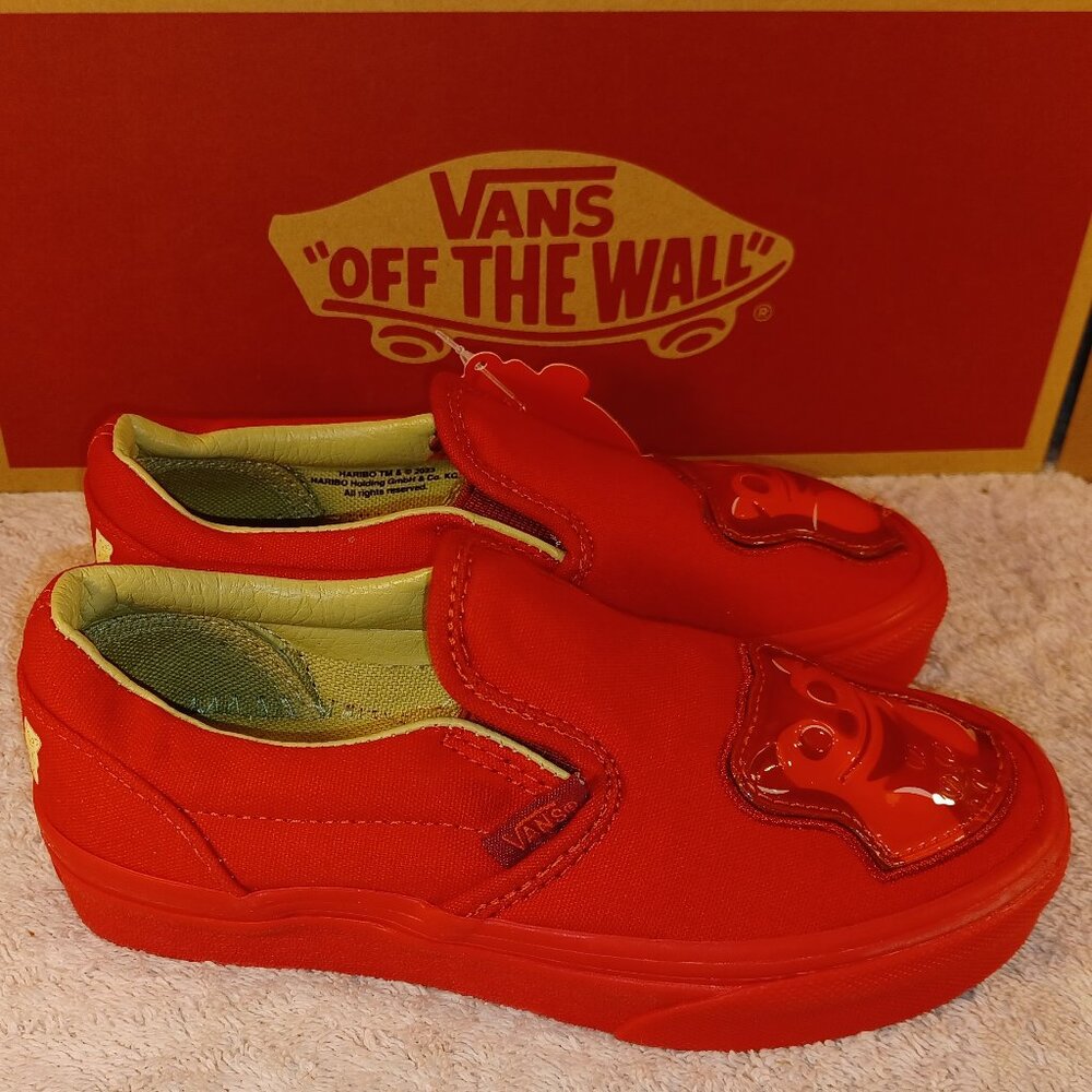 Vans x Haribo Kids 12 Red Slip-on Gummy Bear Shoes